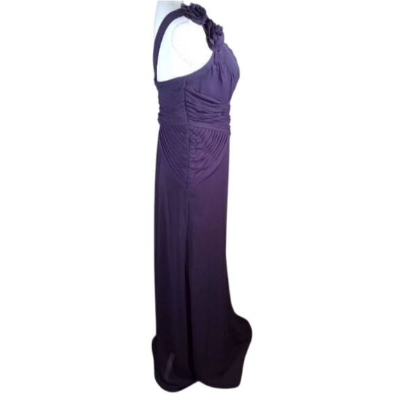 DAVID'S BRIDAL PURPLE CHIFFON ONE SHOULDER GOWN SZ.2 EUC. - Picture 5 of 7